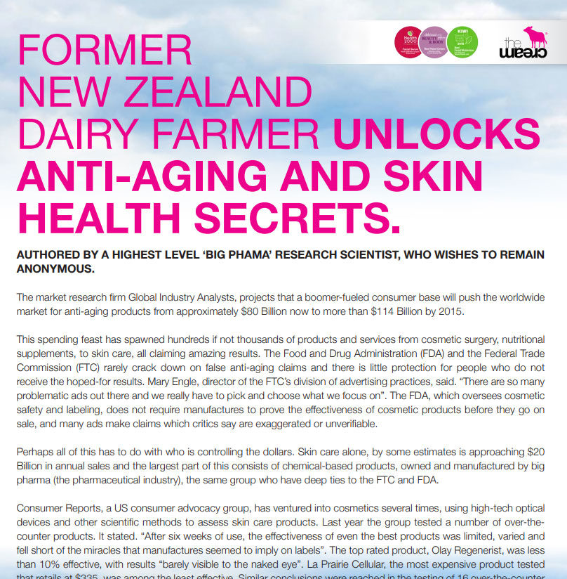 Former New Zealand Dairy Farmer unlocks Anti-Aging and Skin Health secrets.